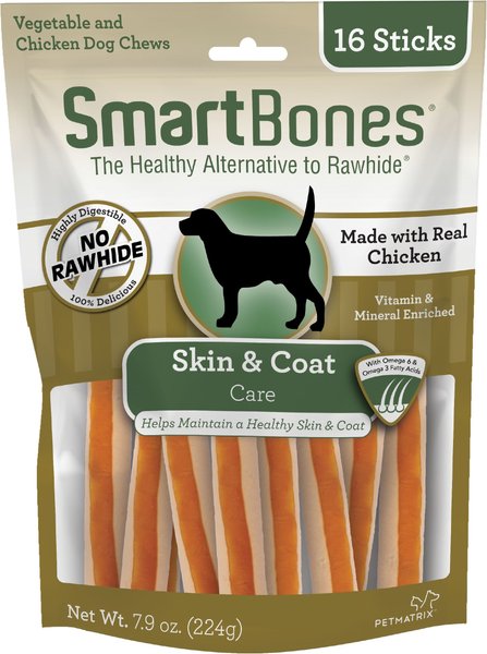 SmartBones Skin & Coat Care Chicken Chews Dog Treats, 16 pack slide 1 of 6