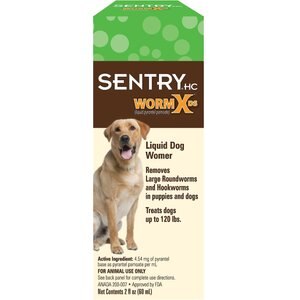 Sentry HC WormX DS Dewormer for Hookworms & Roundworms for Dogs, 2-oz bottle