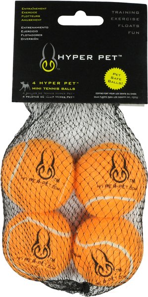 Hyper Pet 4 Pack of Balls for Dogs, Orange, Mini slide 1 of 6