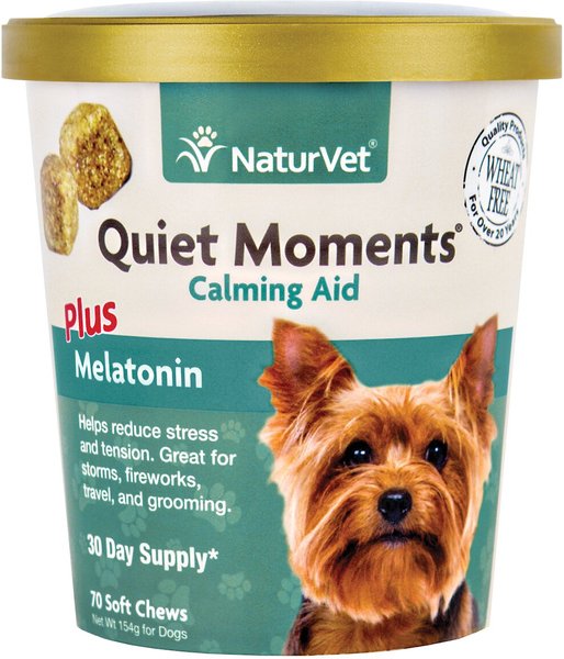NaturVet Quiet Moments Soft Chews Calming Supplement for Dogs, 70 count slide 1 of 5