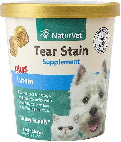 NaturVet Tear Stain Plus Lutein Soft Chews Vision Supplement for Cats & Dogs, 70 count slide 1 of 5