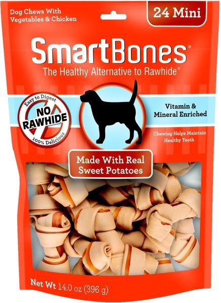 SmartBones Mini Sweet Potato Chews Dog Treats, 24 pack slide 1 of 5