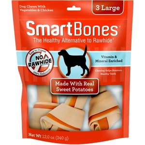 SmartBones Large Sweet Potato Chews Dog Treats, 3 pack