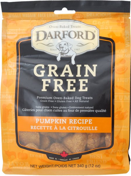 Darford Grain-Free Baked Pumpkin Recipe with Mixed Vegetables Dog Treats, 12-oz bag slide 1 of 6