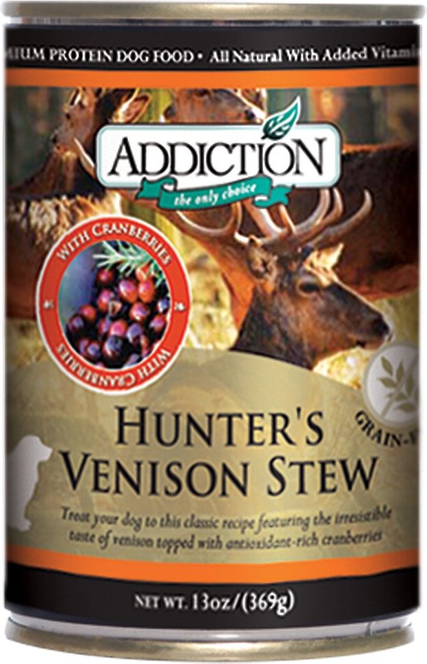 Roll over image to zoom in Addiction Grain-Free Hunter's Venison Stew Canned Dog Food