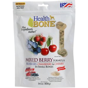 Omega Paw Health Bone Mixed Berry Chew Bones for Dogs, Small