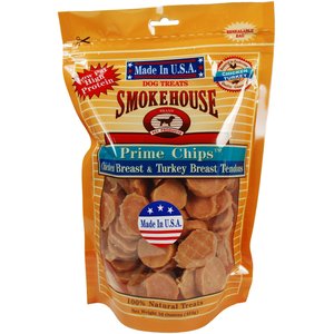 Smokehouse USA Chicken Breast & Turkey Breast Tendons Prime Chips Dog Treats, 16-oz bag