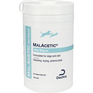 MalAcetic Wet Wipes for Dogs & Cats, 100 count jar
