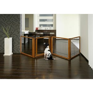 Richell Convertible Elite 4-Panel Gate for Dogs & Cats, Brown