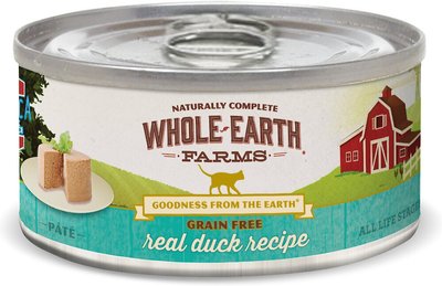 1. Whole Earth Farms Grain-Free Real Duck Pate Recipe Canned Cat Food