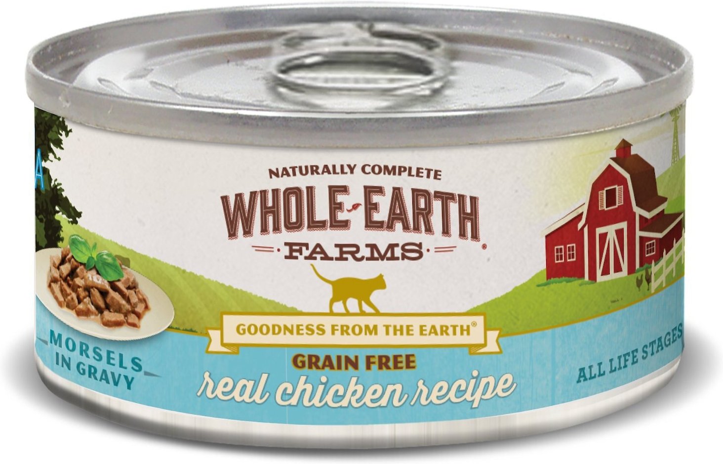WHOLE EARTH FARMS Grain-Free Morsels in Gravy Chicken Recipe Canned Cat ...