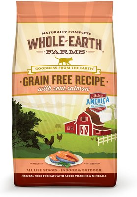 4. Whole Earth Farms Grain-Free Real Salmon Recipe Dry Cat Food