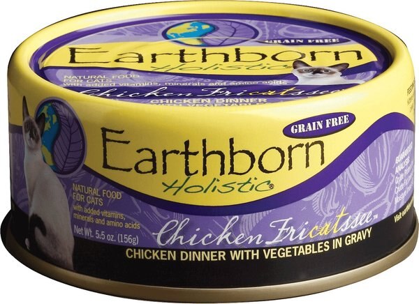 Earthborn Holistic Chicken Fricatssee Grain-Free Natural Adult Canned Cat Food, 5.5-oz, case of 24 slide 1 of 3