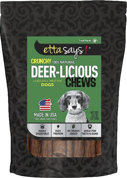 Etta Says! Crunchy Deer-Licious Chews Dog Treats, 4.5-oz bag slide 1 of 4