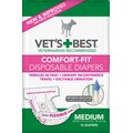 Vet's Best Comfort-Fit Disposable Female Dog Diapers, Medium: 19.5 to 27.5-in waist, 12 count