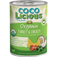 Party Animal Cocolicious Organic Chicken & Turkey Recipe Grain-Free Canned Dog Food, 12.8-oz, case of 12