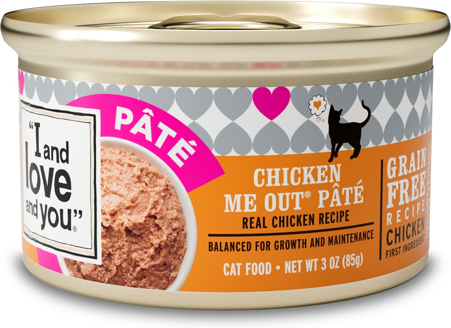 I and Love and You Chicken Me Out Pate GrainFree Canned Cat Food, 3oz