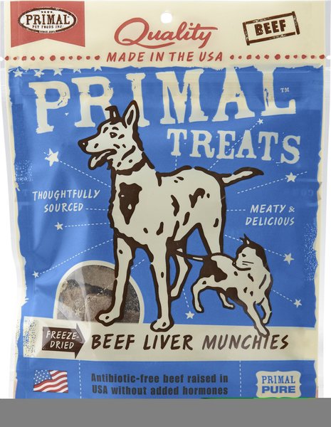 Primal Beef Liver Munchies Freeze-Dried Dog & Cat Treats, 2-oz bag slide 1 of 4