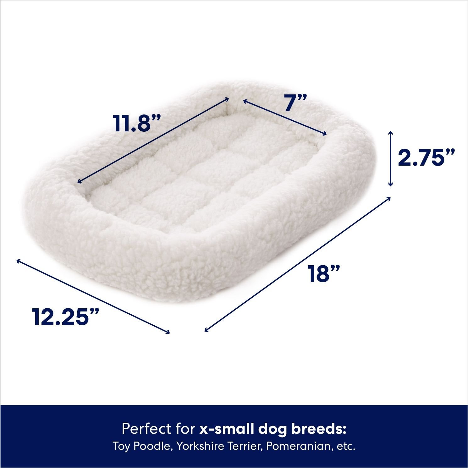 Frisco Quilted Fleece Pet Bed & Crate Mat, Ivory, 18-inch - Chewy.com