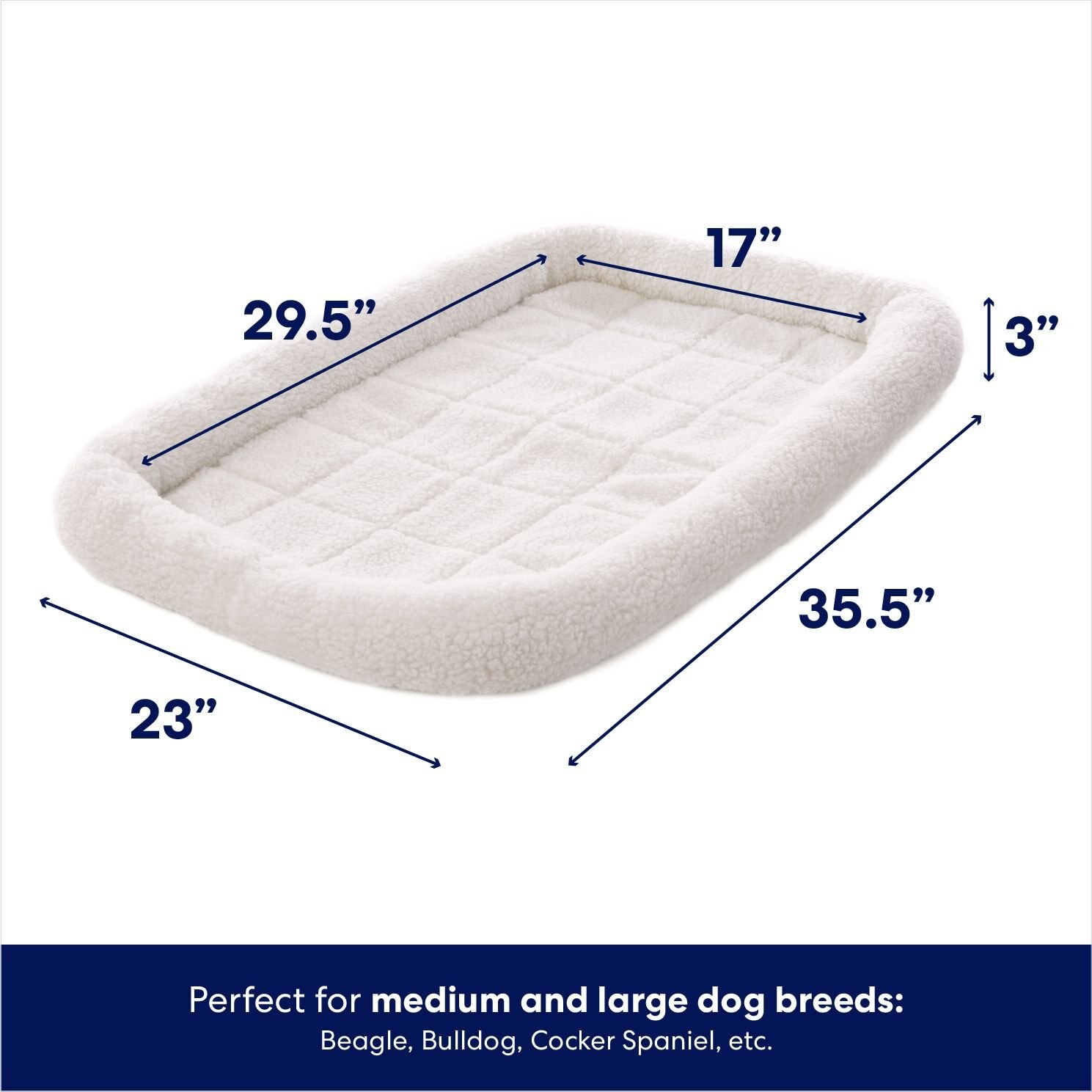 Frisco Quilted Fleece Pet Bed & Crate Mat, Ivory, 36-inch - Chewy.com