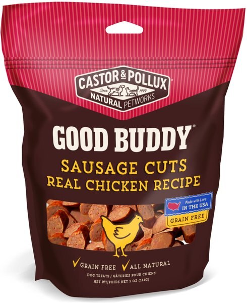 Castor & Pollux Good Buddy Sausage Cuts Real Chicken Recipe Grain-Free Dog Treats, 5-oz bag slide 1 of 2