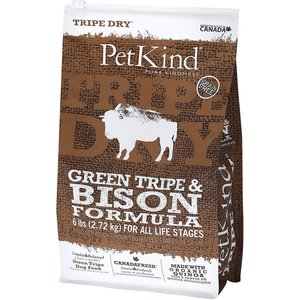 PetKind Tripe Dry Grain-Free Green Tripe & Bison Formula Dry Dog Food, 6-lb bag
