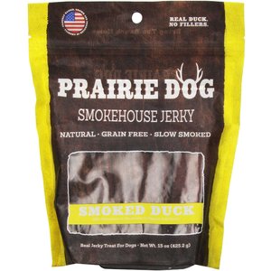 Prairie Dog Smokehouse Jerky Smoked Duck Dog Treats, 15-oz bag