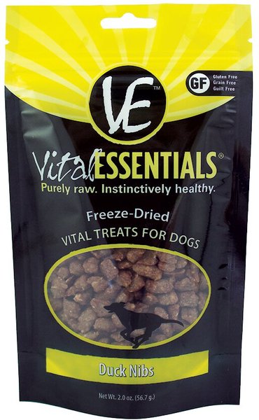 Vital Essentials Duck Nibs Freeze-Dried Raw Dog Treats, 2-oz bag slide 1 of 7