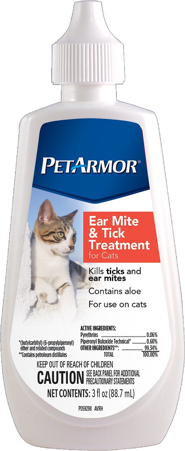 PetArmor Ear Mite & Tick Treatment for Cats, 3oz bottle