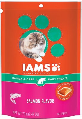 Iams ProActive Health Hairball Care Salmon Flavor Daily Cat Treats, slide 1 of 1