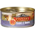 Evanger's Super Premium Rabbit & Quail Dinner Grain-Free Canned Cat Food, 5.5-oz, case of 24