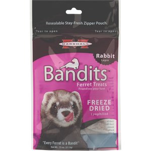 Marshall Bandits Freeze-Dried Rabbit Flavor Ferret Treats, .75-oz bag