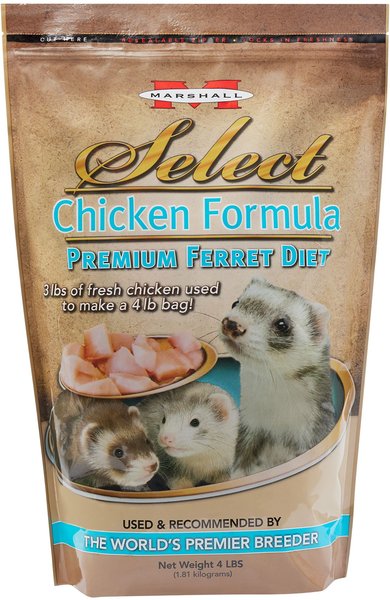 Marshall Select Chicken Formula Ferret Food, 4-lb bag slide 1 of 4