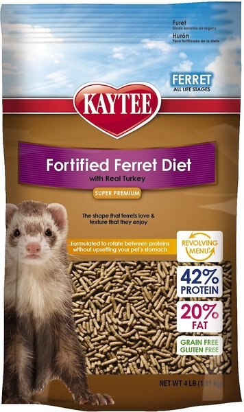 Kaytee Fortified Diet with Real Turkey Ferret Food, 4-lb bag slide 1 of 5