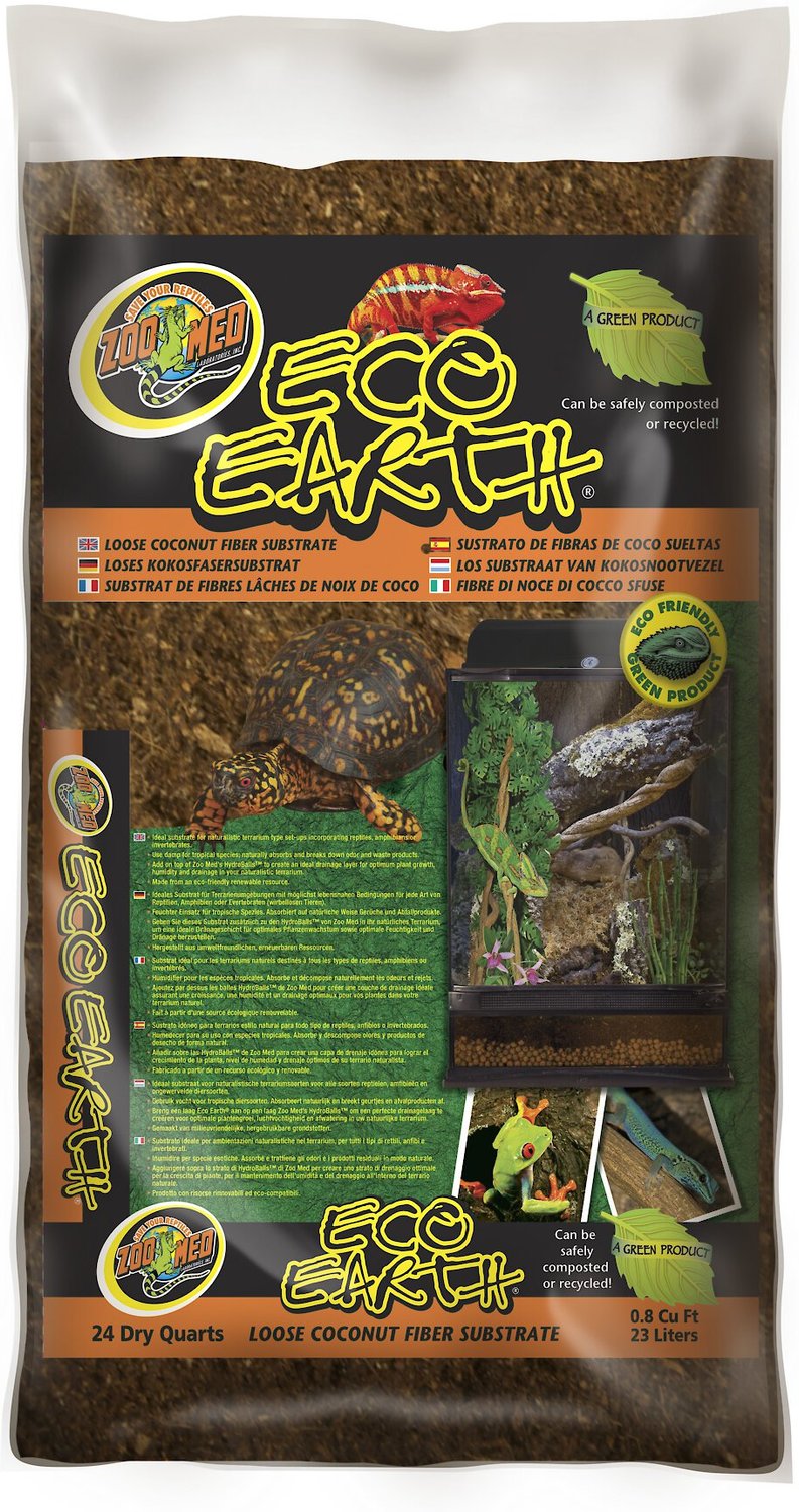 Zoo Med Eco Earth Loose Coconut Fiber Reptile Substrate 24 Qt Bag