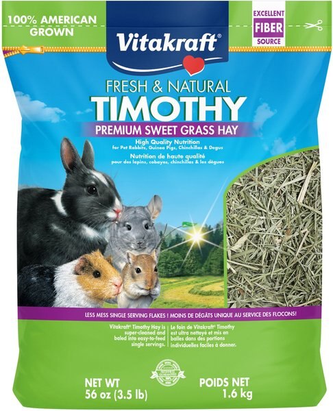 Vitakraft Timothy Sweet Grass Hay Small Animal Food, 56-oz bag slide 1 of 5