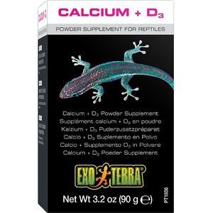 Exo Terra Calcium + Vitamin D3 Powder Reptile Supplement, 3.2-oz box