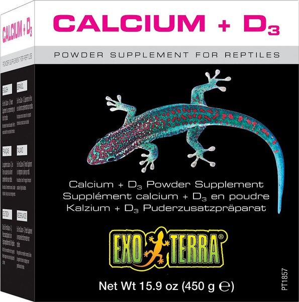 Exo Terra Calcium + Vitamin D3 Powder Reptile Supplement, 15.9-oz box slide 1 of 3