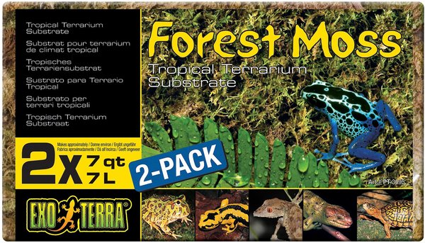 Exo Terra Forest Moss Tropical Terrarium Reptile Substrate, 7-qt, 2 count slide 1 of 2