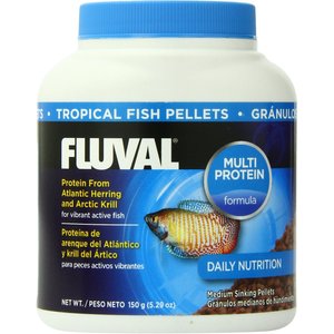 Fluval Atlantic Herring & Krill Pellet Tropical Fish Food, 5.29-oz jar