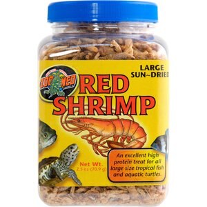 Zoo Med Large Sun-Dried Red Shrimp Turtle Treats, 2.5-oz jar