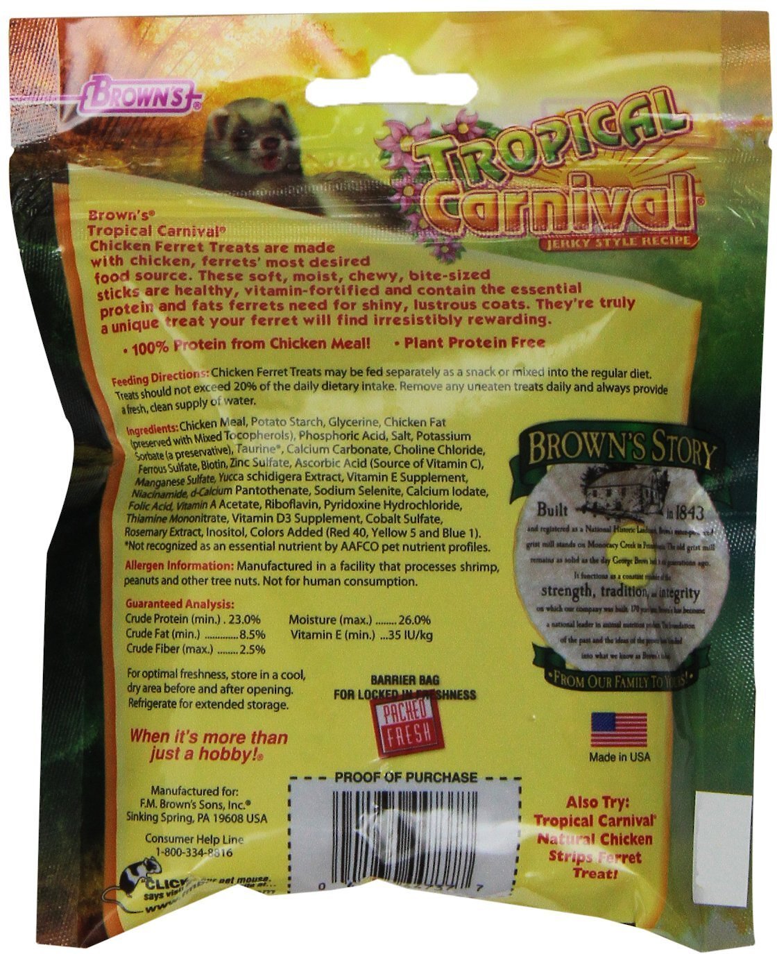 6. Browns Tropical Carnival Chicken Ferret Treats