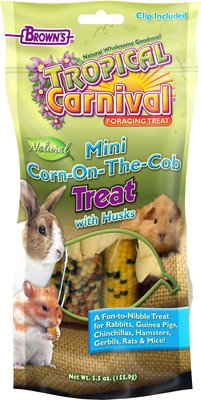 Brown's Tropical Carnival Mini Corn-on-the-Cob with Husks Small Animal Treats, slide 1 of 1