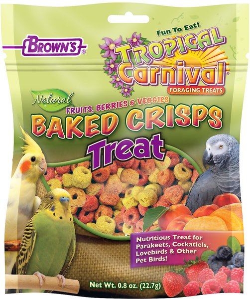 Brown's Tropical Carnival Natural Baked Crisps Bird Treats, 0.8-oz bag slide 1 of 4