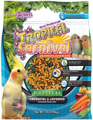 Brown's Tropical Carnival ZOO-Vital Cockatiel & Lovebird Food, slide 1 of 1