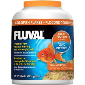 Fluval Multi Protein Formula Goldfish Flakes Fish Food, 1.23-oz jar