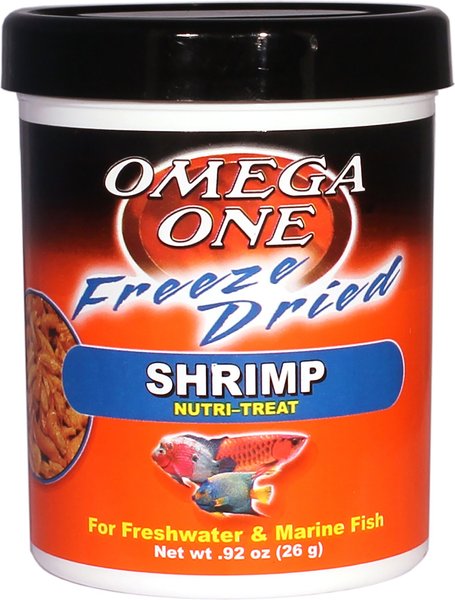 Omega One Freeze-Dried Shrimp Freshwater & Marine Fish Treat, .92-oz jar slide 1 of 1