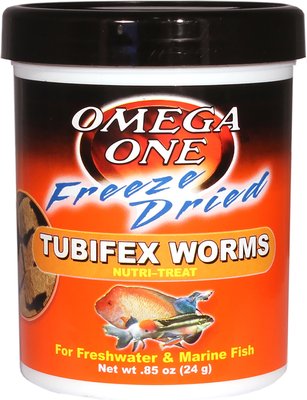 Omega One Freeze-Dried Tubifex Worms Freshwater & Marine Fish Treat, slide 1 of 1