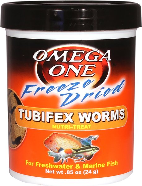 Omega One Freeze-Dried Tubifex Worms Freshwater & Marine Fish Treat, .85-oz jar slide 1 of 1