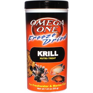 Omega One Freeze-Dried Krill Freshwater & Marine Fish Treat, 1.8-oz jar